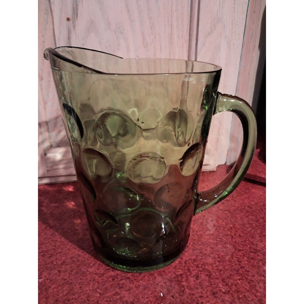Vintage Hazel Atlas Eldorado Green Glass Pitcher
